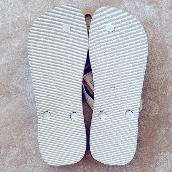 Brand New Havaianas White & Green Irish Good Luck Flip Flops Slide Thong Sandals - Picture 6 of 16